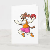 ハンドボール選手に襲いかかる犬 カード (正面)