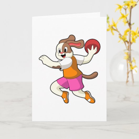 ハンドボール選手に襲いかかる犬 カード (黄色い花)