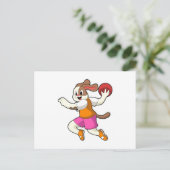 ハンドボール選手に襲いかかる犬 ポストカード (スタンド正面)