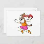 ハンドボール選手に襲いかかる犬 ポストカード (正面/裏面)