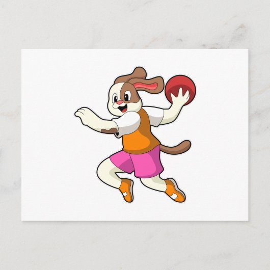 ハンドボール選手に襲いかかる犬 ポストカード (正面)