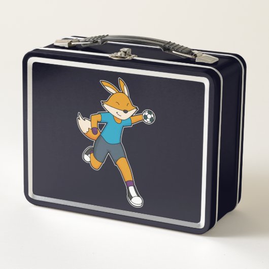 ハンドボール選手 キツネ メタルランチボックス (正面)