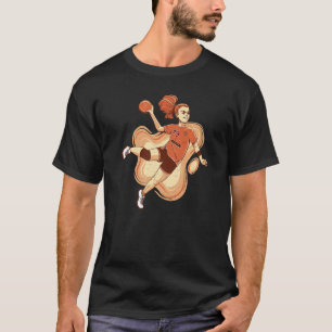 ハンドボール選手 ハンドボール ボール アウトフィット ハンドボール女子 Tシャツ