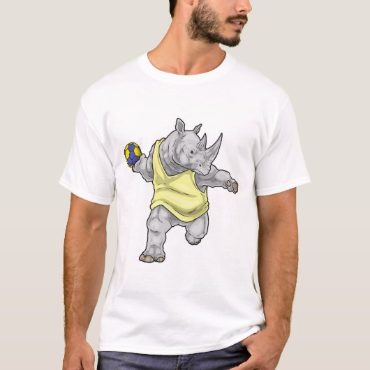 ハンドボール選手 ライノ ハンドボール スポーツ Tシャツ (正面)