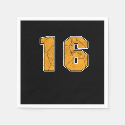 ハンドボール16誕生祝いスポーツギフト スタンダードカクテルナプキン (正面)