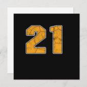 ハンドボール21セント誕生祝いスポーツギフト 招待状 (正面/裏面)