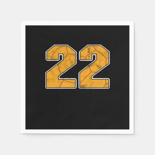 ハンドボール22番誕生祝いスポーツギフト スタンダードカクテルナプキン (正面)