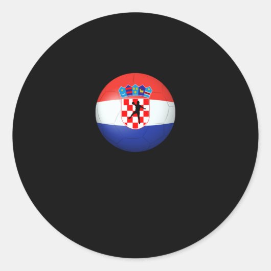 ハンドボール – クロアチア国旗のトーナメントシャツ ラウンドシール (正面)