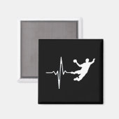 ハンドボール – ハンドボール選手のハートビート マグネット (正面/裏面)