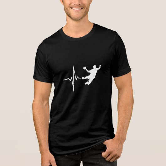 ハンドボール - ハンドボール選手の心拍 トライブレンドTシャツ (正面)
