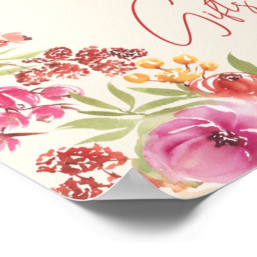 ハンドボ絵を描ホフローラカードギフトブライダルシャワー ポスター (角)