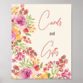 ハンドボ絵を描ホフローラカードギフトブライダルシャワー ポスター (正面)