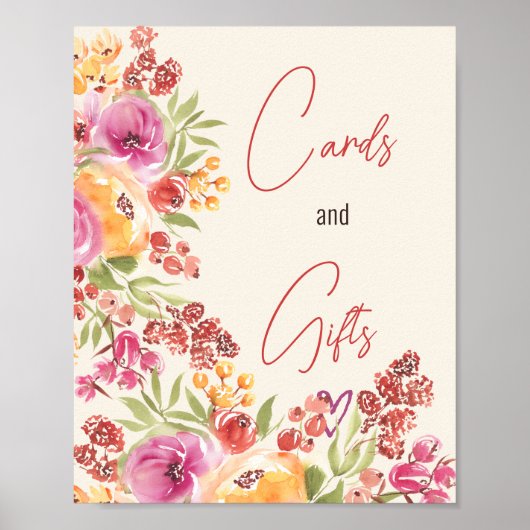 ハンドボ絵を描ホフローラカードギフトブライダルシャワー ポスター (正面)