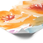 ハンドボ絵を描ホフローラ水カラーブライダルシャワー ポスター (角)