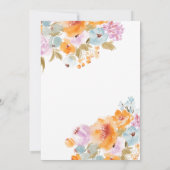ハンドボ絵を描ホフローラ水カラーブライダルシャワー 招待状 (裏面)