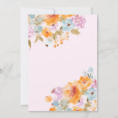 ハンドボ絵を描ホフローラ水カラーブライダルシャワー 招待状 (裏面)