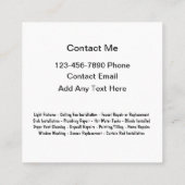 ハンドマはっきりしたイモダンン・ビジネス・カードデザイン スクエア名刺 (裏面)