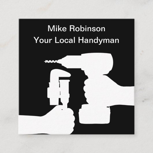 ハンドマはっきりしたイモダンン・ビジネス・カードデザイン スクエア名刺 (正面)