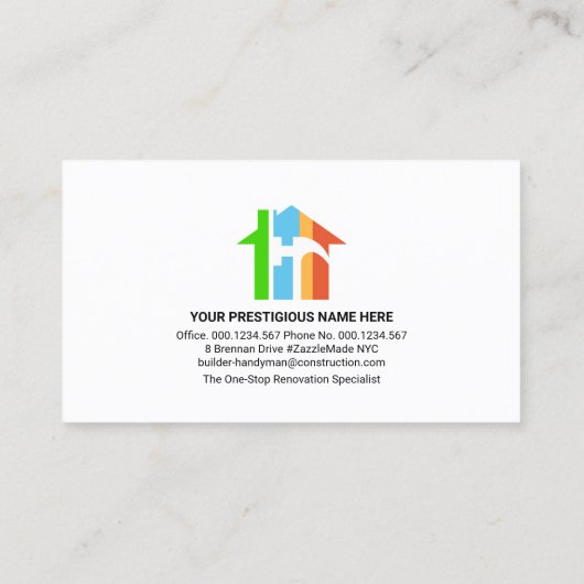 ハンドマカラフルイマンツールルーフトップ建物 名刺 (裏面)