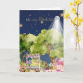 ハンドマジッ図解入りの、写真付きのクシークレットガーデン誕生日 カード (黄色い花)