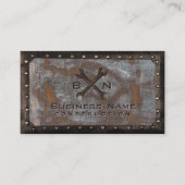 ハンドマニスプルマーヴィンテージラスティメタル建築 名刺 (正面)