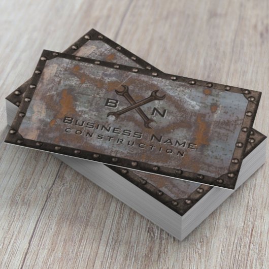 ハンドマニスプルマーヴィンテージラスティメタル建築 名刺