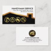 ハンドマニツール金ゴールド屋上建物 名刺 (正面/裏面)