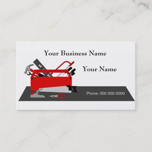 ハンドマニャツール箱ビジネスカードテンプレート 名刺 (正面)