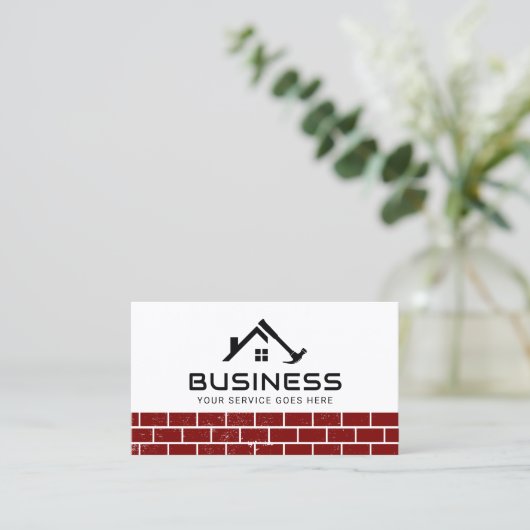 ハンドマニャンハウス修理サービスレッドブリック 名刺 (スタンド正面)