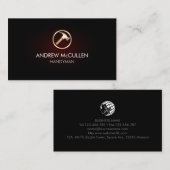 ハンドマニャーホーム修復ハンマーアイコン赤いグロー 名刺 (正面/裏面)