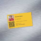 ハンドマニングゴールデンイエローフォトQRコード マグネット名刺 (インサイチュ)