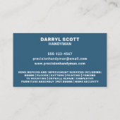 ハンドマニングサービスホーム修理はしごレトロヴィンテージ 名刺 (裏面)