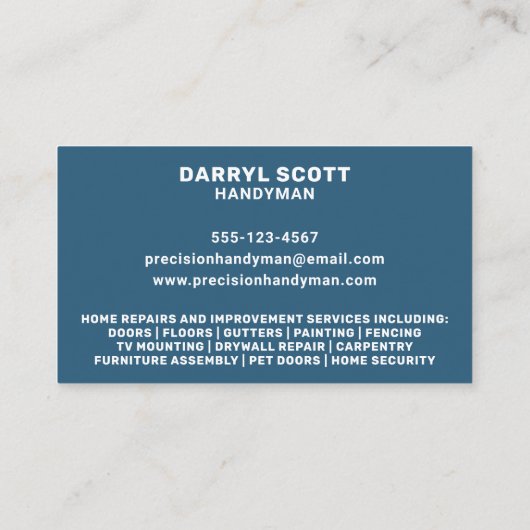 ハンドマニングサービスホーム修理はしごレトロヴィンテージ 名刺 (裏面)