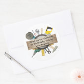 ハンドマニングツールとガジェット誕生日ありがとう ラウンドシール (封筒)