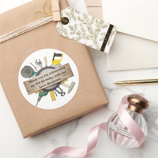 ハンドマニングツールとガジェット誕生日ありがとう ラウンドシール (ギフト)