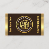 ハンドマニングツールプラカード金ゴールド 名刺 (正面)