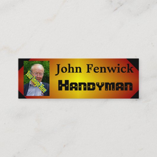 ハンドマニングテンプレートスモールビジネスヤードワークファブ スキニー名刺 (正面)