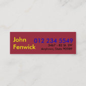 ハンドマニングテンプレートスモールビジネスヤードワークファブ スキニー名刺 (裏面)