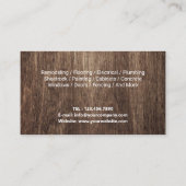 ハンドマニングベアウッドワーカーハウス修理サービスウッド 名刺 (裏面)