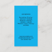 ハンドマニングルプラマー修理サービスミニマリストブルー 名刺 (裏面)