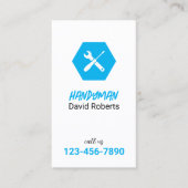 ハンドマニングルプラマー修理サービスミニマリストブルー 名刺 (正面)