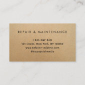 ハンドマニー大工クラフト素朴名刺 名刺 (裏面)