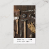 ハンドマニー大工ツール写真QRコード 名刺 (正面)