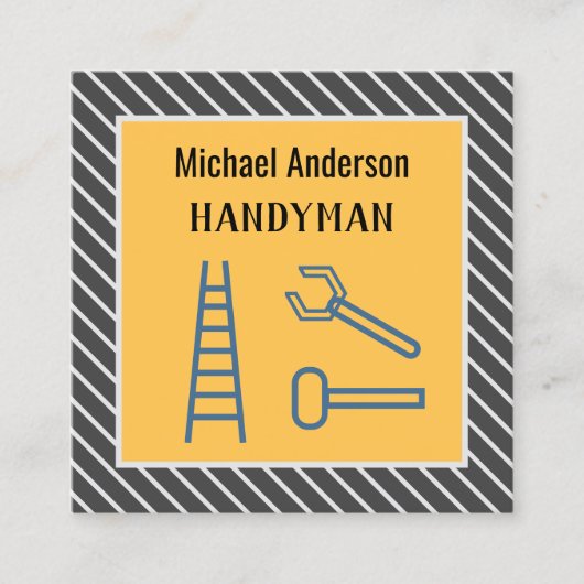 ハンドマモダンンスタイリッシュプロQRコカスタムード スクエア名刺 (正面)