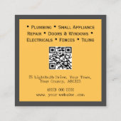 ハンドマモダンンスタイリッシュプロQRコカスタムード スクエア名刺 (裏面)