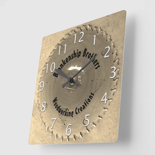 ハンドマンウッドワーキングレッドソーブレード名前をカスタムするスクー スクエア壁時計 (傾斜)