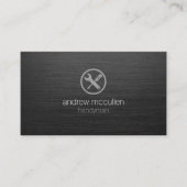 ハンドマントホーム修理ツールアイコンダークブラシ仕上げメタル 名刺 (正面)