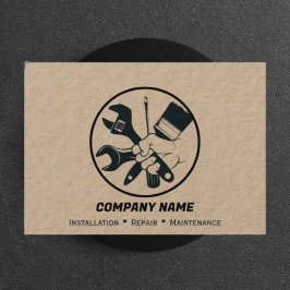 ハンドマンホームリビング修理サービスクラフトブラック 名刺