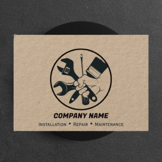 ハンドマンホームリビング修理サービスクラフトブラック 名刺