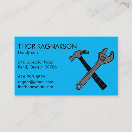 ハンドマンホーム修理建築レンチハンマー 名刺 (正面)